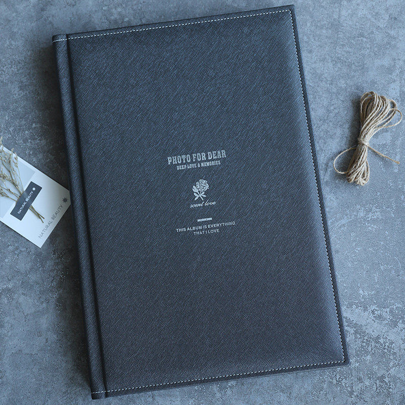 Wedding photo book intensive editing into the book flushing ultra-clear production photo studio high-end leather black wedding commemorative book customization