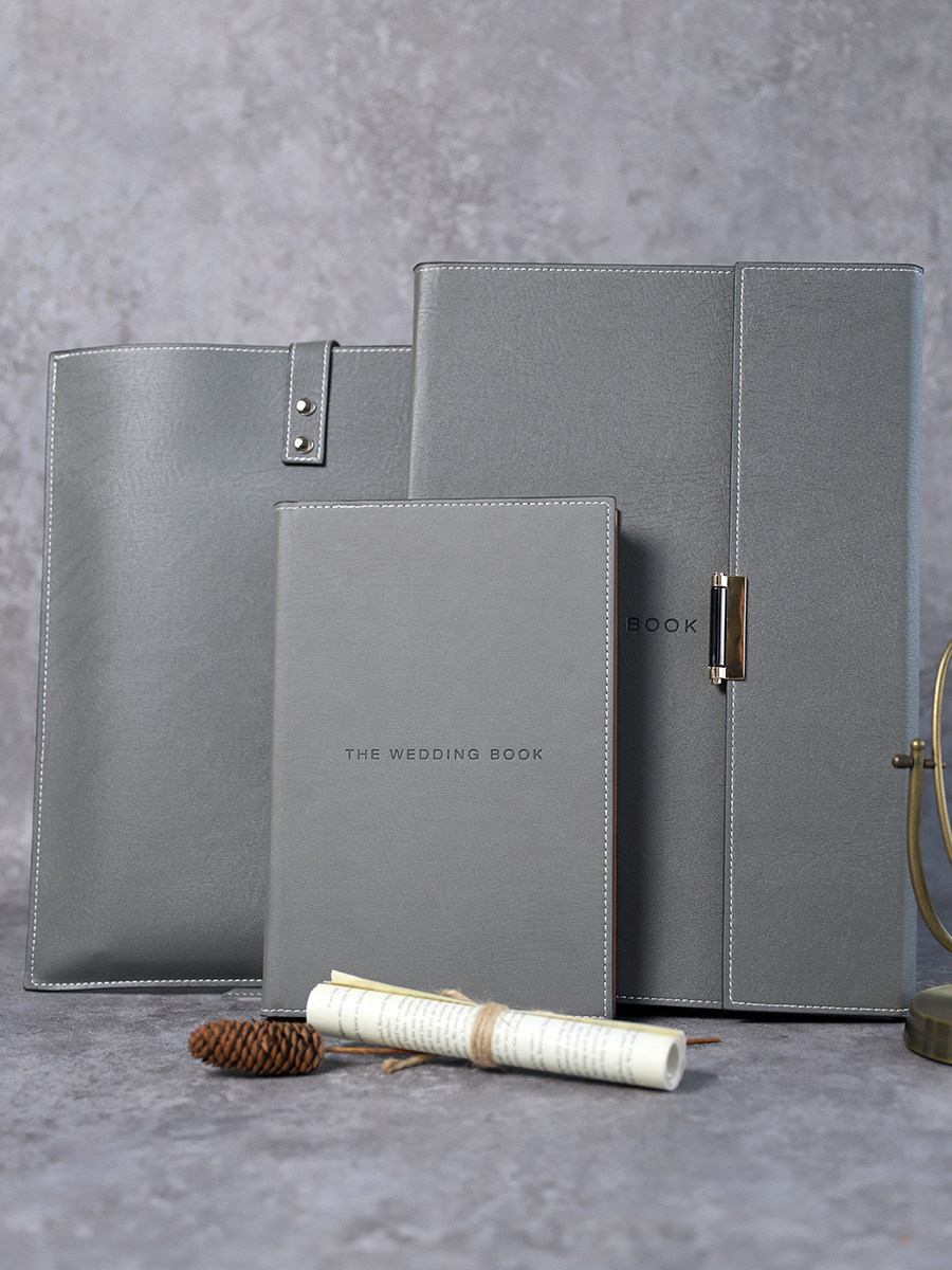 Wedding photo book custom high-end photo studio Leather wedding photo book production Wedding anniversary book finishing into the book
