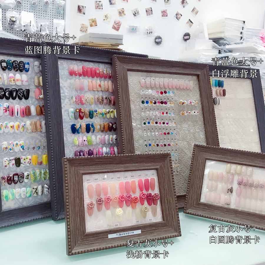 Dụng cụ làm móng Hiển thị hộp Nail Swatches Nail Art Display Board Nail Ba Lan Keo Swatch Hiển thị khung - Công cụ Nail cọ bản nail
