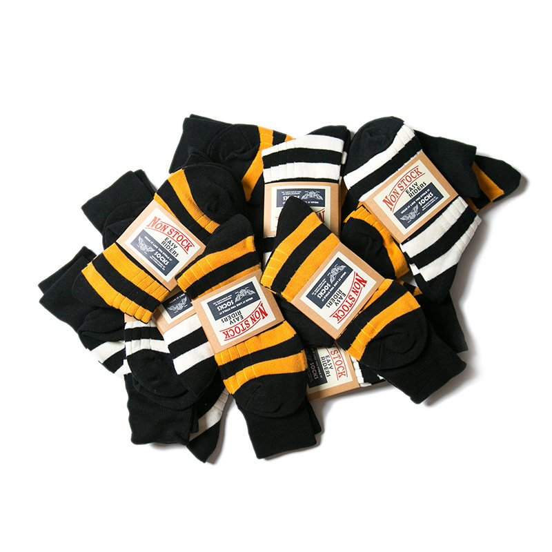 NON STOCK STRIPED cotton mid-tube socks American vintage motorcycle knight prison STRIPED MID-length socks Boots socks