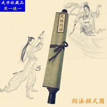 Swordsmanship Sword Chart Internal Strength Foundation Building Tai Chi Sword Seven-Star Sword Panlong Sword Emei Sword Moves Copy Hand-painted Wall Chart