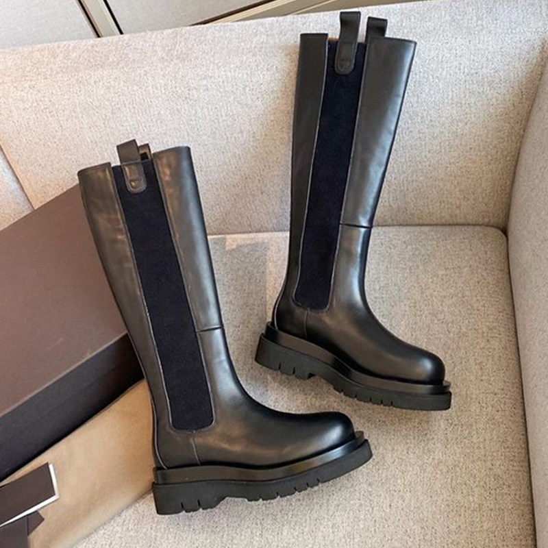 Women's shoes thick bottom European and American wind small crowdsourced, however knee-long cylinder boots Martin boots fashion super cool 