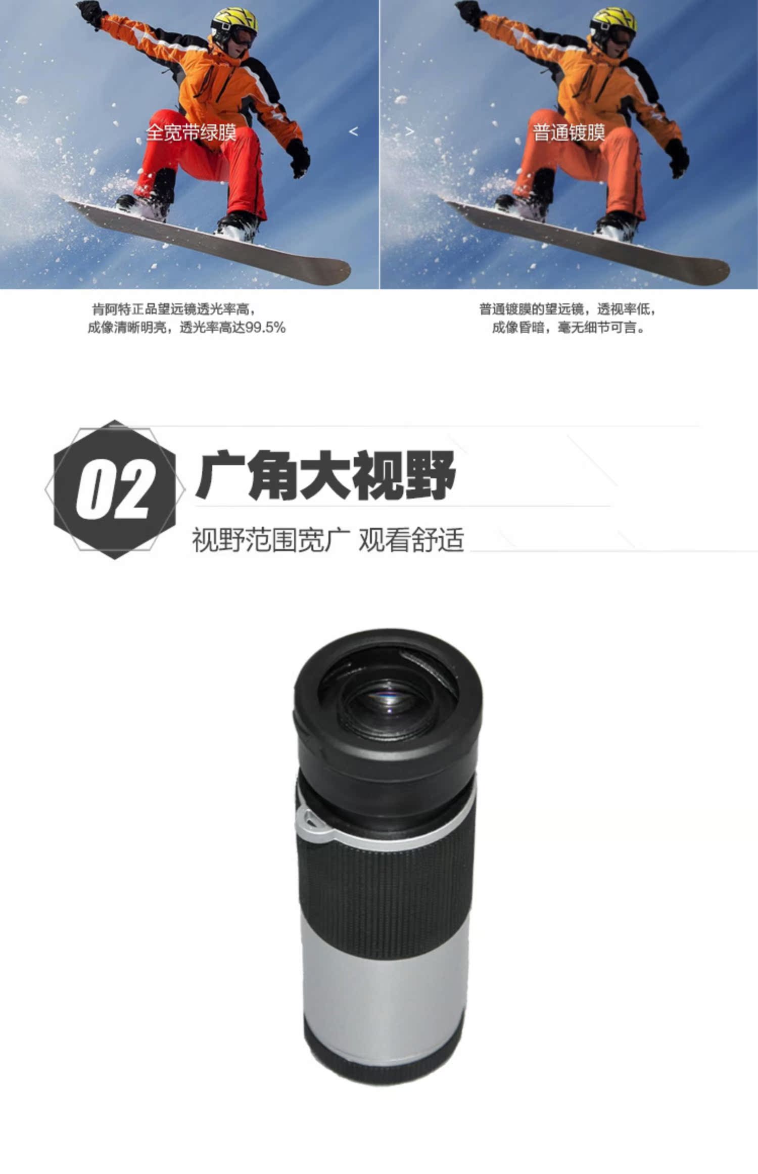 New Kenart HD Wide Angle Pocket Điện thoại di động một mắt Toàn màn hình Telephoto Lens Commando ngoài trời - Kính viễn vọng / Kính / Kính ngoài trời ống ngắm bushnell