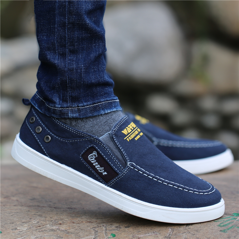 Shanghai Back Force Sail Cloth Shoes Men's Summer New Casual Sports Breathable Driving Shoes Soft Bottom Non-slip One Foot Pedal Board Shoes