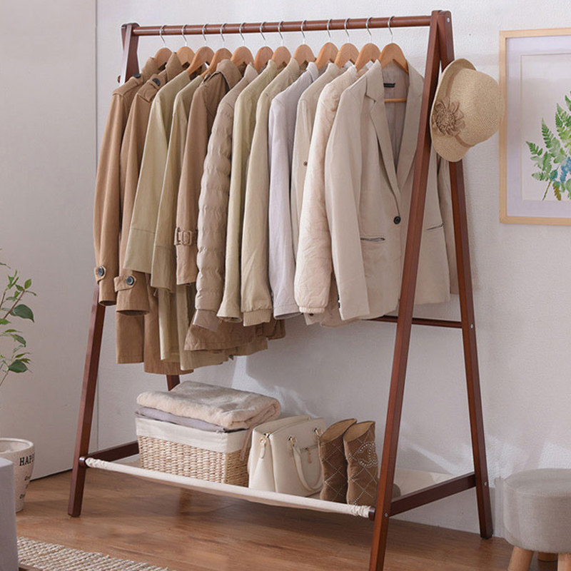 Clothes hanger floor folding indoor single pole style sunstand bedroom hanging clothes hanger for home Easy cool clothes