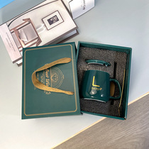 Office 55 degree thermostat cup gift box coffee creative with cover Mark cup business ceramic cup lucky gift