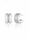 Cool feeling, high-end ins cool style double-layer c-shaped earrings for women, niche design, exquisite and fashionable mosquito coil disc ear clips