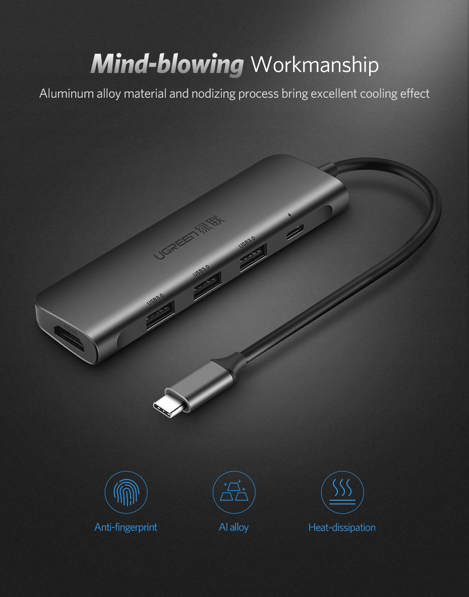 USB-хаб ugreen usb c hub usb-c to 3.0 hub hdmi thunderbolt 3 adapter USB-хаб ugreen usb c hub usb-c to 3.0 hub hdmi thunderbolt 3 adapter