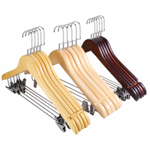 Magasins de vêtements Hanger Solid Wood Integrated Dual-use Suit Conjoint Home Adult West Suit Pants With Clip Wood Hanger