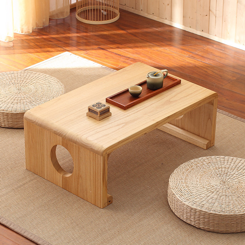 Solid Wood Dwarf Table Day Style Tatami Tea Table New Chinese National School Table Balcony Computer desk Terrace Terrace dwarf table