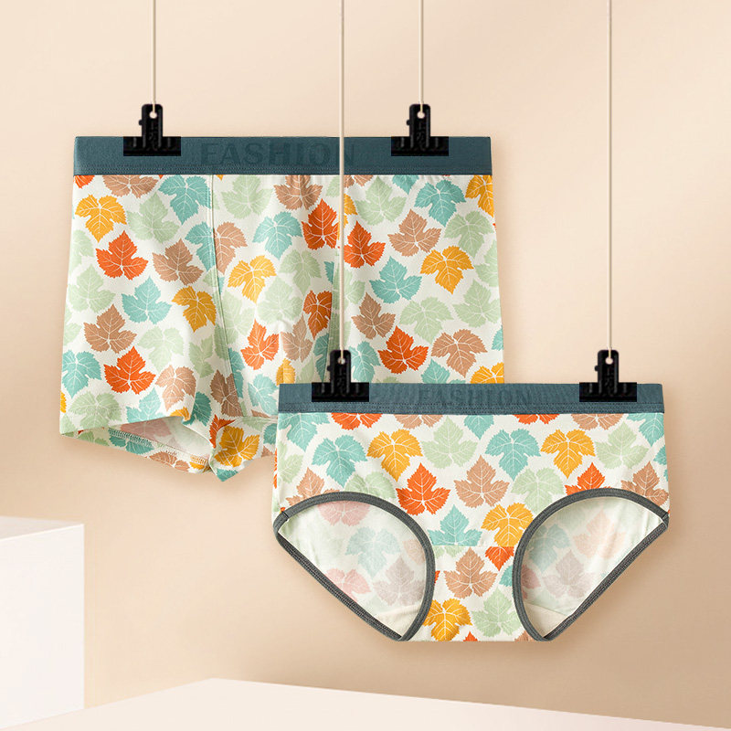 Jiang Bang couple underwear Modal pure cotton antibacterial cute couple men's and women's underwear creative tide brand suit