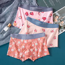 Pink mens underwear mens modal cotton 2021 New cute cartoon mens boxer trendy personality