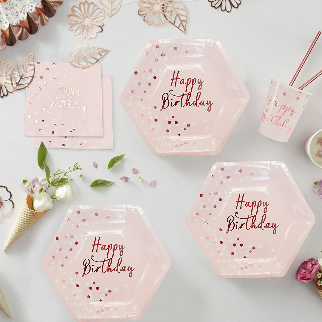 ins disposable birthday cake pan pink princess party decorations adult party arranged dinner plate paper tray