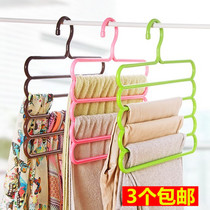 Household multifunctional trouser rack pant clip wardrobe trouser shelf multi-layer drying rack non-slip scarf scarf tie hanger