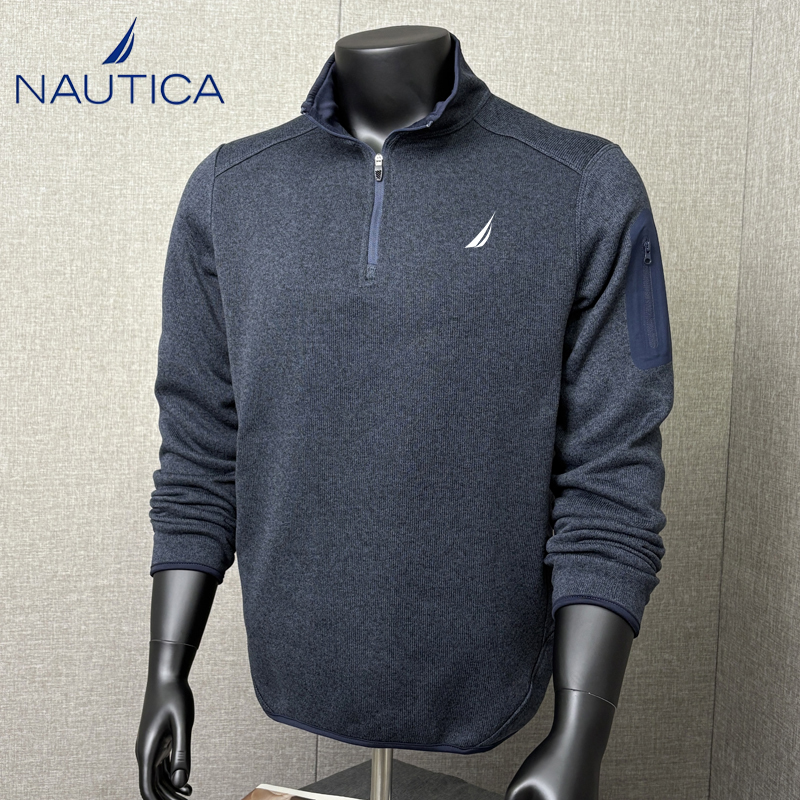 Nautica/Notica Men's Outdoor Autumn and Winter Casual Fashion Stand-Up Collar Zipper Windproof Fleece Sweatshirt Jacket Nautica/Notica Men's Outdoor Autumn and Winter Casual Fashion Stand-Up Collar Zipper Windproof Fleece Sweatshirt Jacket