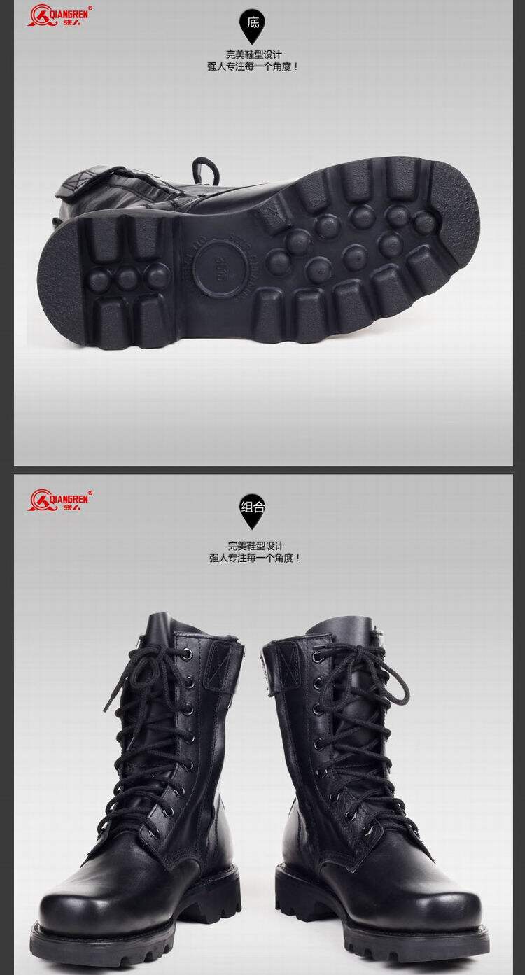 Boots militaires en Première couche de cuir - Ref 1397889 Image 70