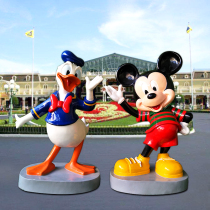 Cartoon Mouse Sculpture Kindergarten Painted Mickey Mouse FRP Mall Duck Outdoor Courtyard Floor