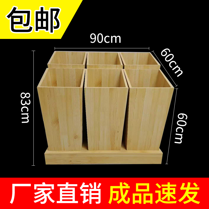 Supermarket wooden shelves Wooden rice grain barrels Grain racks Rice buckets Grain shelves Supermarkets with rice barrels