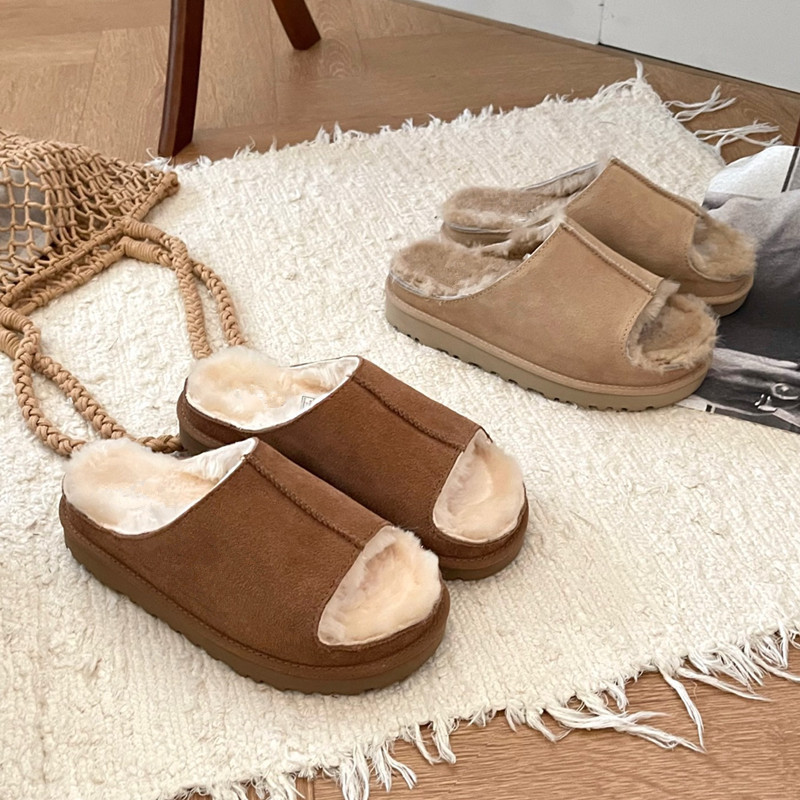 Sangpo Sheepskin One-Piece Wool Slippers for Women, Spring and Autumn Outdoor Casual Versatile Thick-Soled Genuine Leather Fur Slippers Sangpo Sheepskin One-Piece Wool Slippers for Women, Spring and Autumn Outdoor Casual Versatile Thick-Soled Genuine Leather Fur Slippers
