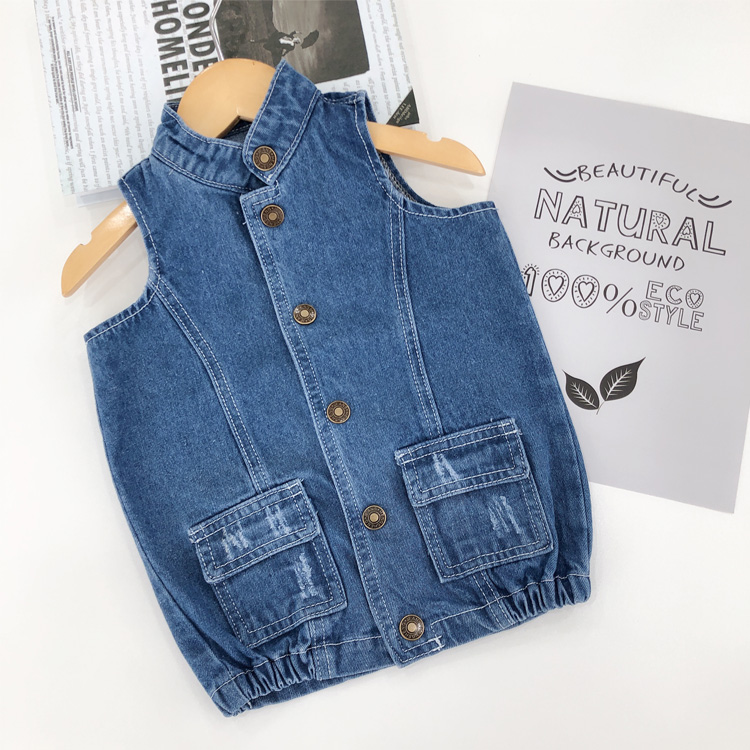 Áo len cao bồi cho bé mùa xuân và mùa thu mặc mỏng thời trang nước ngoài nữ bé trai sơ sinh vest vest vest vest - Áo ghi lê cửa hàng quần áo trẻ em