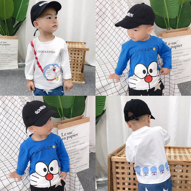 Baby long sleeve T-shirt pure cotton spring and autumn clothes baby with undershirt blouses thin autumn clothes 0-1-year-old 3 male and female children 5