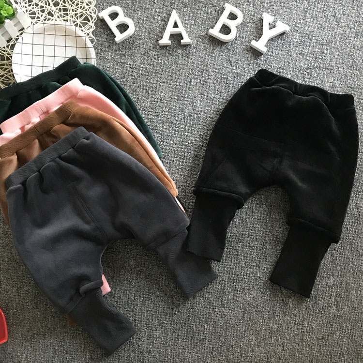 Baby Garsuede pants Children Male 0-1 years 2 Baby large pp trousers thickened outside wearing winter tide 12 months 3 Harron pants 6-Taobao