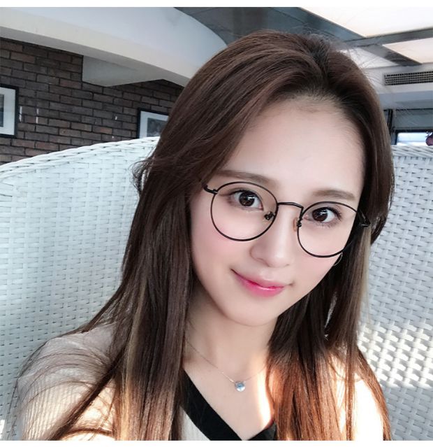 Kính siêu nhẹ khung nữ phiên bản Hàn Quốc của thủy triều tròn retro bức xạ gương phẳng nam với kính độ kính mắt việt tín