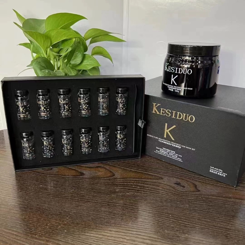 Huameizi Kexi Duo Zhen Extract Revitalizing Hair Mask Set Repairs Damaged Hair, Hydrates, Moisturizes, Smoothes, and Nourishes Hair