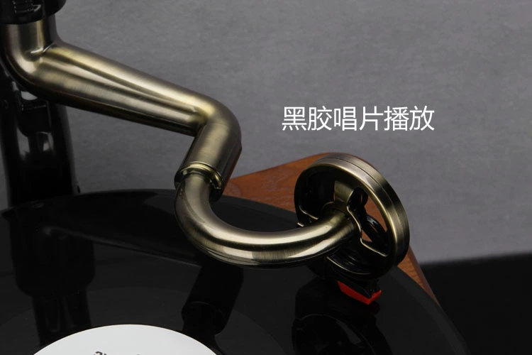 Bluetooth nhỏ sừng máy ghi âm cổ retro máy ghi âm vinyl vinyl máy ghi âm LP vinyl máy ghi âm kiểu cũ loa nhỏ - Máy hát