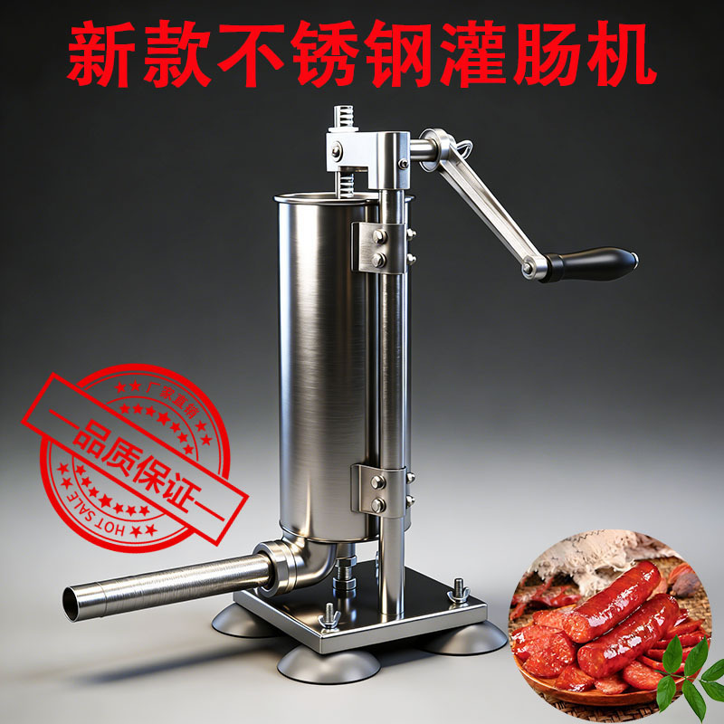 New Stainless Steel Sausage Stuffer Manual Home and Commercial Sausage Casing Filling Machine Small Meat Grinder Sausage Maker Tool