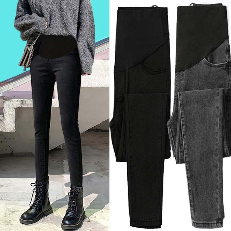 Maternity Pants for Spring and Autumn, Black Slim-Fit Leggings, Autumn Fleece-Lined Plus-Size Denim Pants, Autumn and Winter Style Pants Maternity Pants for Spring and Autumn, Black Slim-Fit Leggings, Autumn Fleece-Lined Plus-Size Denim Pants, Autumn and Winter Style Pants