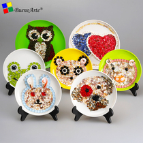 Shell painting handmade tray material package diy kindergarten conch paste animal children parent-child activities