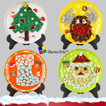 Christmas gift diy handmade material bag decoration warm-up activity mosaic tray children kindergarten parent-child
