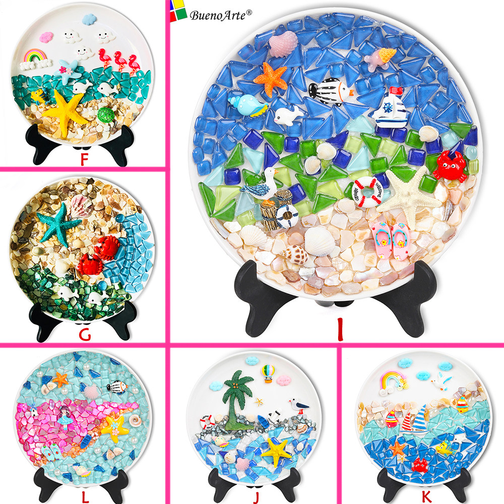 DIY children's gift creative handmade mosaic shell making ocean tray material package plate seaside gift