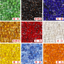 6-9mm large colored glass rice grains irregular transparent glass sand handmade non-porous rice beads Red Blue Green