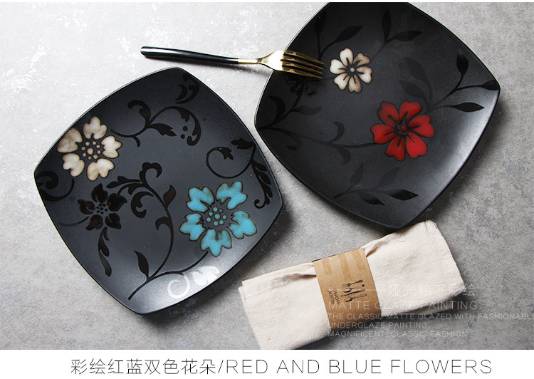 微波炉陶瓷创意牛排盘子家用水果方盘日式大菜