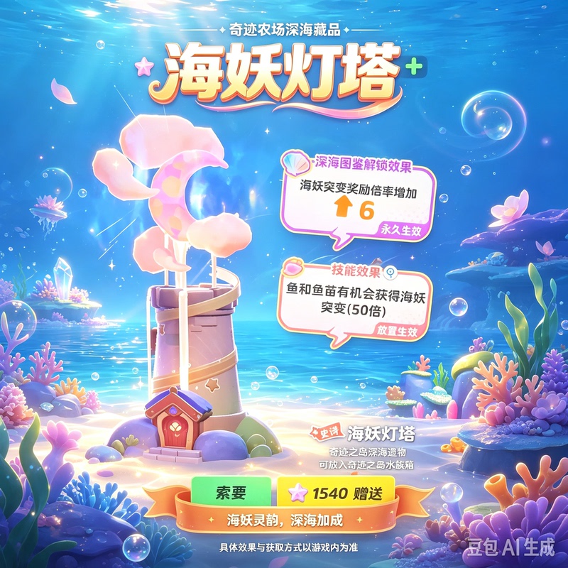 【Dream Star】Miracle Farm Props Sea Siren Lighthouse/Sea Windmill - Instant Delivery to All Areas