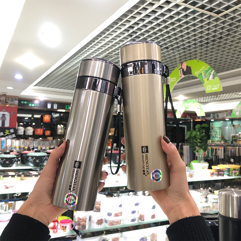 Shengyuan thermos cup large capacity men and women with filter tea grid portable belt business custom tea cup tea cup