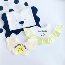 ins Korean version of autumn and winter baby bib baby saliva towel thick cotton bib Joker Joker one year old mouth pocket