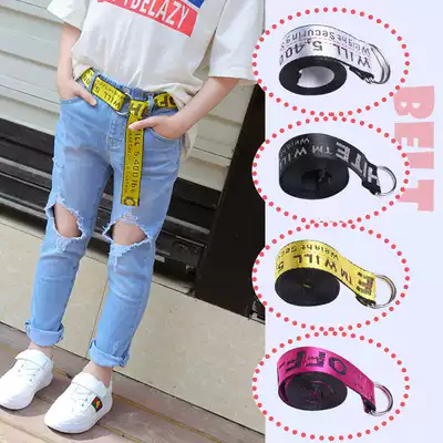 Children's belt belts for boys and girls Joker canvas webbing catwalk baby dress street dance schoolchildren belt