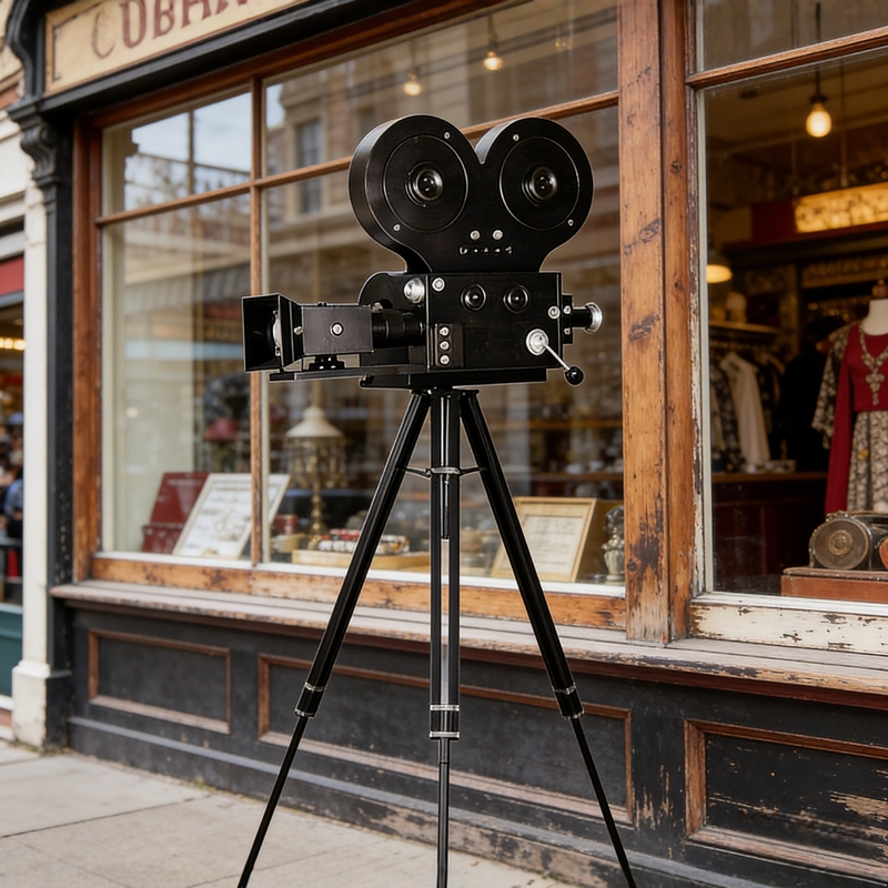 Old-Fashioned Movie Projector Model Ornaments, Antique Movie Machine, Retro Large Tripod Camera Projector Old-Fashioned Movie Projector Model Ornaments, Antique Movie Machine, Retro Large Tripod Camera Projector