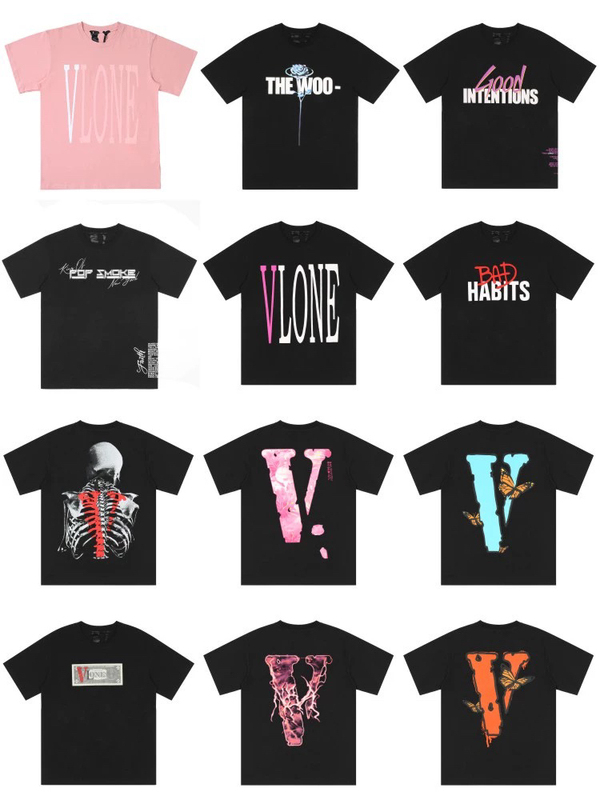 American Trendy Brand Vlone Fast Big V Short-Sleeved High Street Half-Sleeve T-Shirt for Men and Women Couples ins Summer Vtg Style T-Shirt