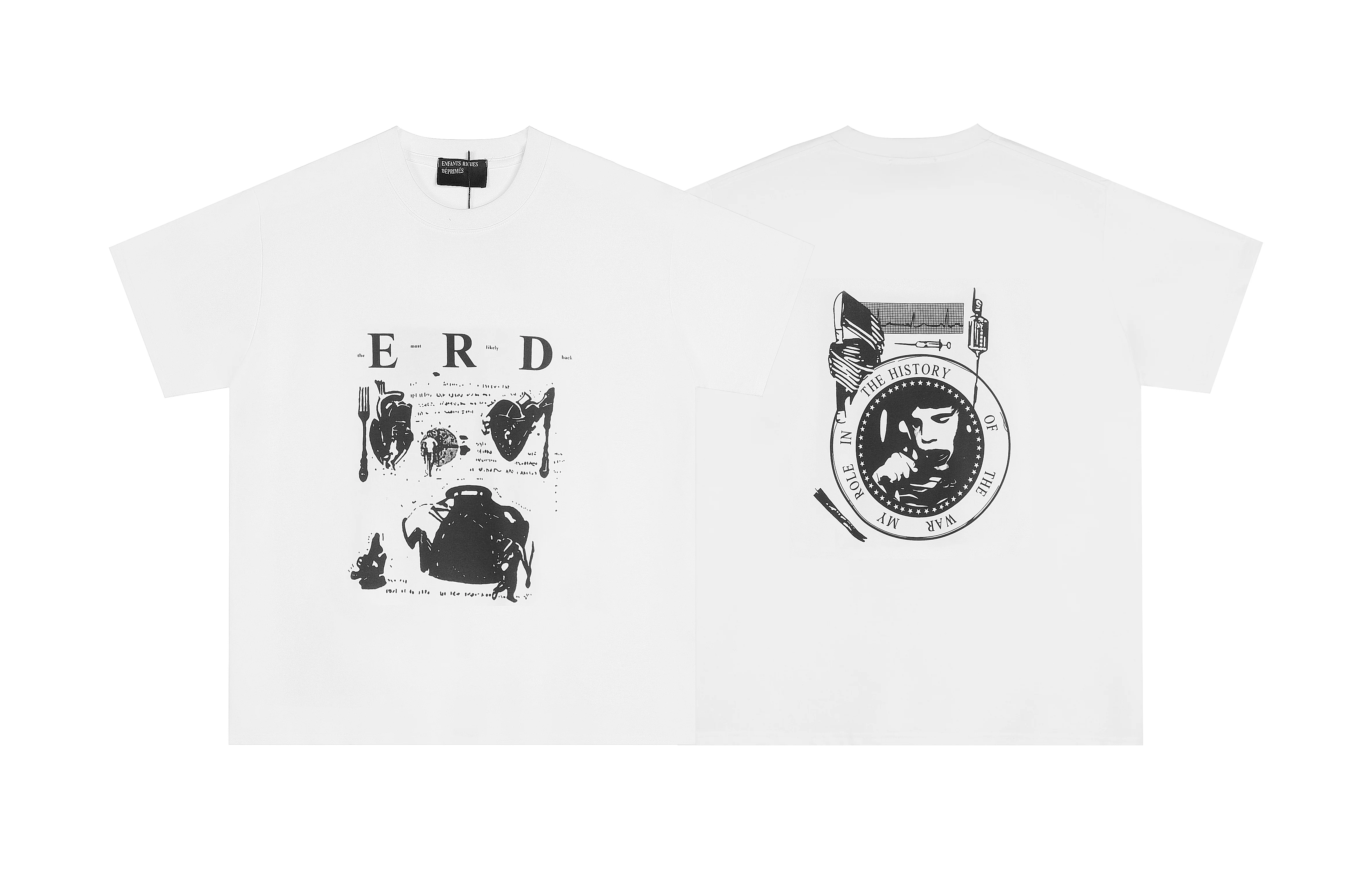 Новый модный хлопковый короткий рукав футболка из серии Enfants Riches Deprimes, меланхоличная тоска, второе поколение, Erd
