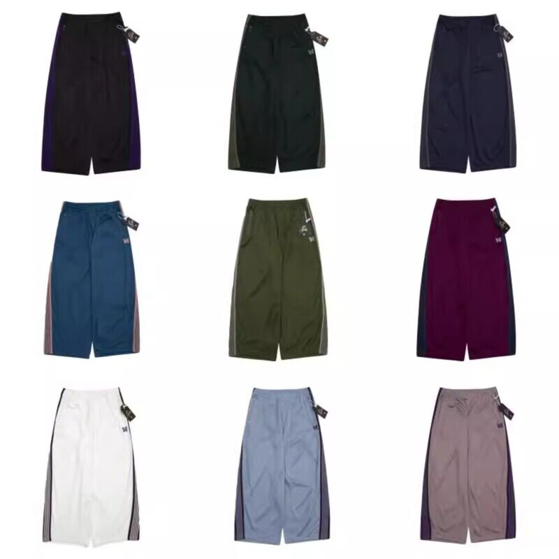 Needles Butterfly Embroidery European and American Style Oversized Wide-Leg Pants for Men and Women, Solid Color Sports Casual Wide-Leg Pants ins Needles Butterfly Embroidery European and American Style Oversized Wide-Leg Pants for Men and Women, Solid Color Sports Casual Wide-Leg Pants ins
