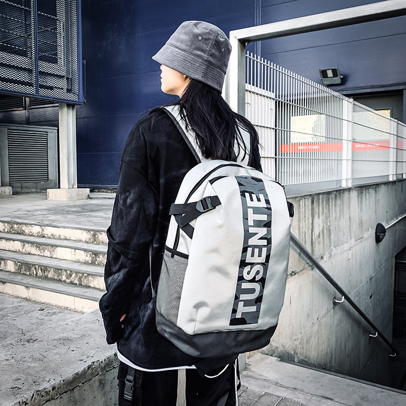 I Tgreg fashion trends Double shoulder bag Chauded Korean version 100 lap bag men's large capacity high school student body bag