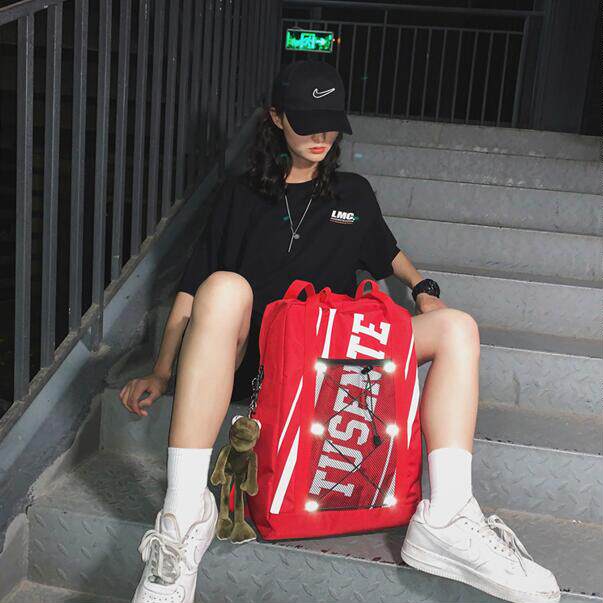 Hong Kong I Tgreg Bookpack Men and Women Couple Personality Hip Hop Backpack High School Student in Japanese Shoulder Bag