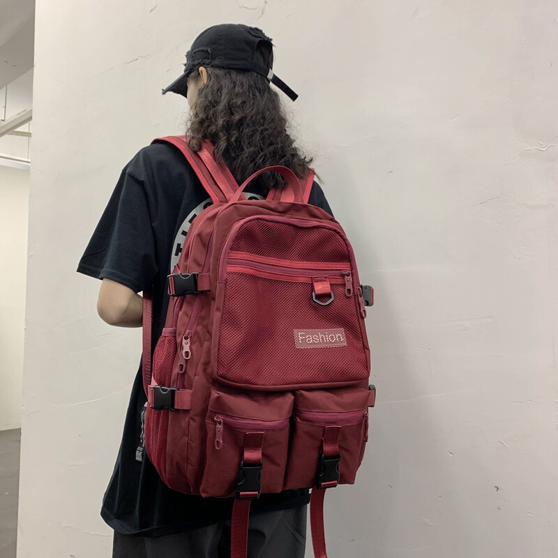 Hong Kong I Tgreg large capacity female backpack New ins schoolbag junior high school students Korean Harajuku computer backpack