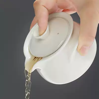 Hand grab pot Dehua white porcelain Ceramic Kung Fu tea accessories Sansai cover bowl Teacup Teacup Filter tea bowl Large