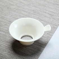 Gongfu tea accessories Tea drain Dehua white porcelain tea filter Ceramic creative mesh Stainless steel tea making tools