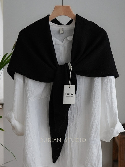 Pure wool 100% wool high quality autumn and winter scarf shawl women's outer wear large triangle scarf Maillard wear